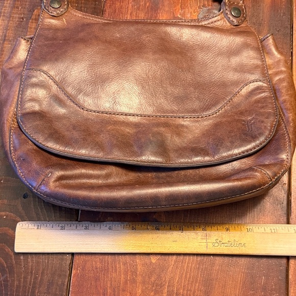 Frye Tan Leather Shoulder Saddle Bag - Picture 5 of 11